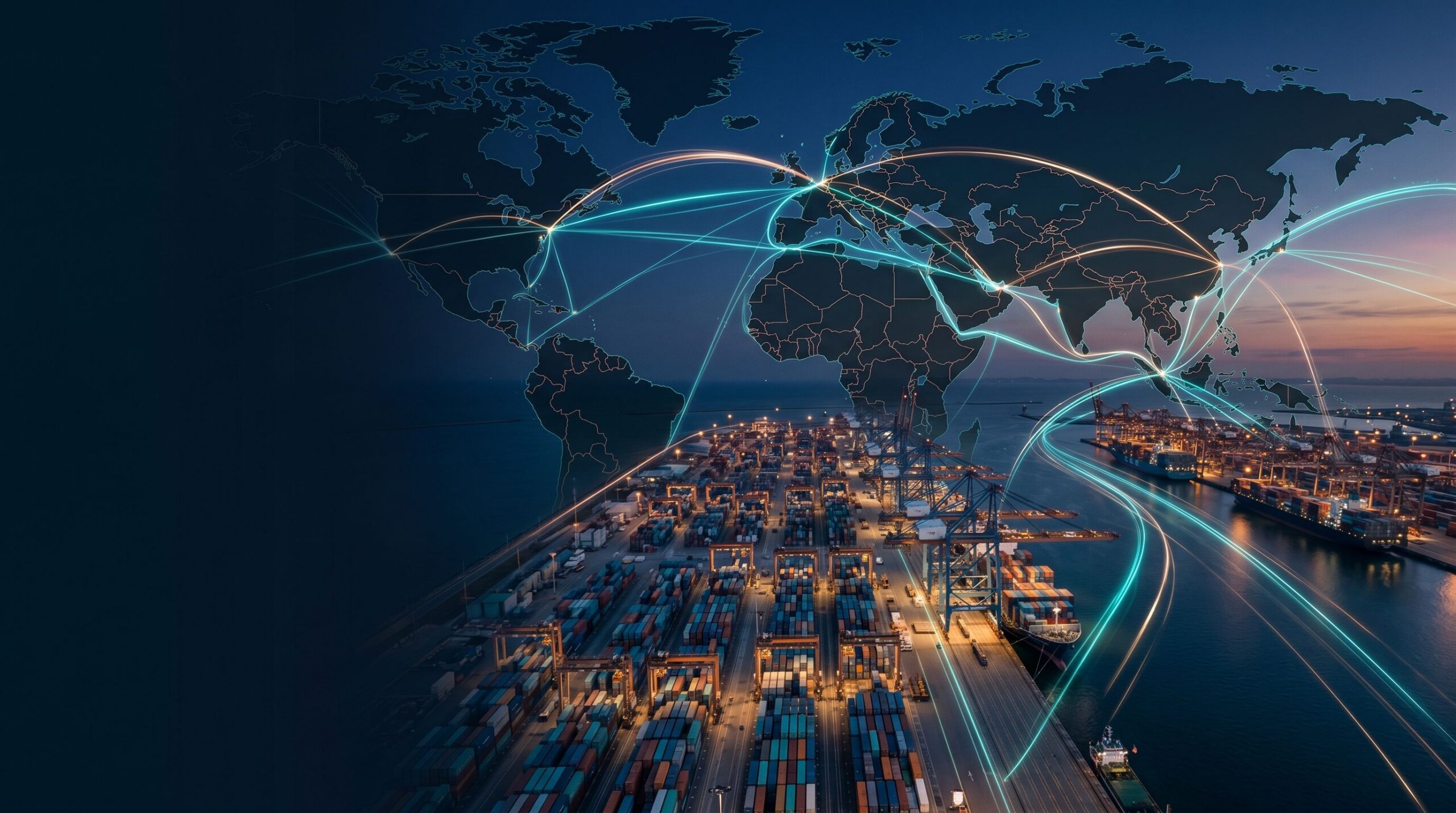 Cargo ships and global trade operations